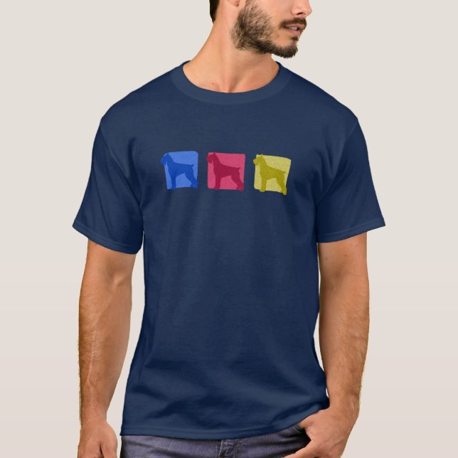Colourful Giant Schnauzer Silhouettes T-Shirt (Front)