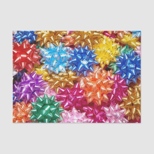 Colourful gift bows party present bow tissue paper (Front)