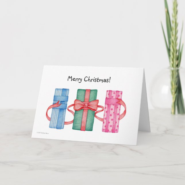 Colourful Gifts Christmas Card (Front)
