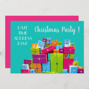 Colourful gifts modern Christmas party Invitation