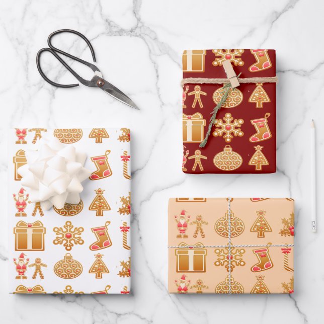Colourful Ginger Ornaments  Wrapping Paper Sheet (Front)