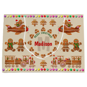 Colourful Gingerbread Cookies Large Gift Bag