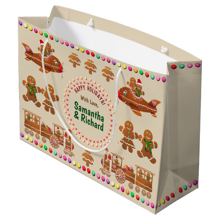 Colourful Gingerbread Cookies Xmas Story Large Gift Bag | Zazzle.co.uk