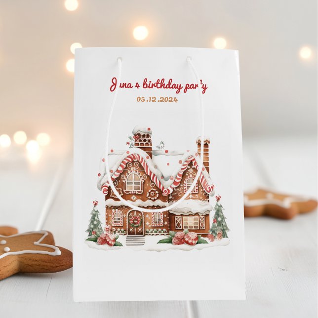 Colourful Gingerbread House Birthday Party  Medium Gift Bag (Creator Uploaded)