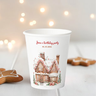 Colourful Gingerbread House Birthday Party Paper Cups