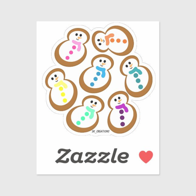 Colourful Gingerbread Snowmen Cookies (Sheet)