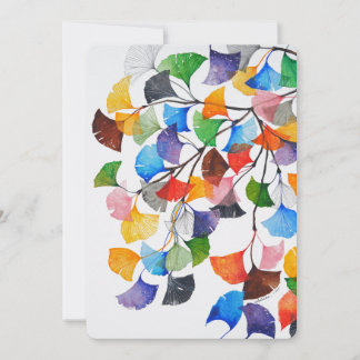 Colourful Ginkgo Biloba - Blank Card