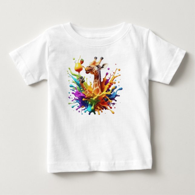 colourful giraffe baby T-Shirt (Front)