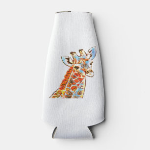 Colourful giraffe can bottle cooler