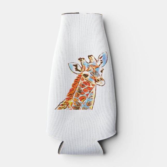 Colourful giraffe can  bottle cooler (Front)