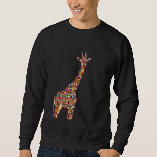 Colourful Giraffe Mosaic Art Sweatshirt (Front)