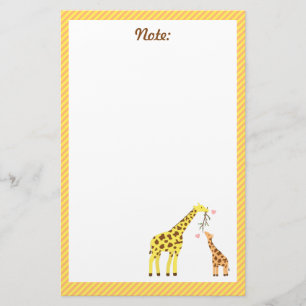 Colourful Giraffe Mummy and Baby Calf For Kids Stationery
