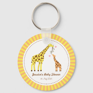 Colourful Giraffe Mummy and Baby Party Favours Key Ring