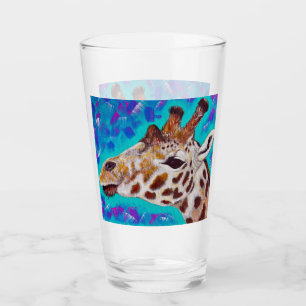 Colourful Giraffe Painting Glass