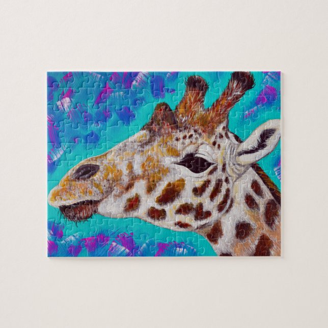 Colourful Giraffe Painting Jigsaw Puzzle (Horizontal)
