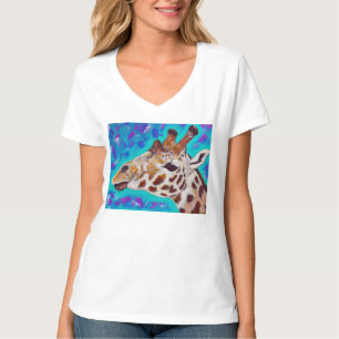 Colourful Giraffe Painting T-Shirt