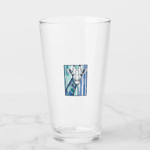 Colourful Giraffe Portrait Vintage Engraving Vecto Glass