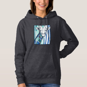Colourful Giraffe Portrait Vintage Engraving Vecto Hoodie