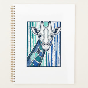 Colourful Giraffe Portrait Vintage Engraving Vecto Planner