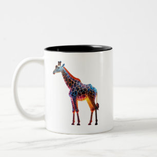 Colourful Giraffe Two-Tone Coffee Mug