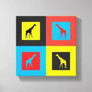Colourful Giraffes Canvas Print