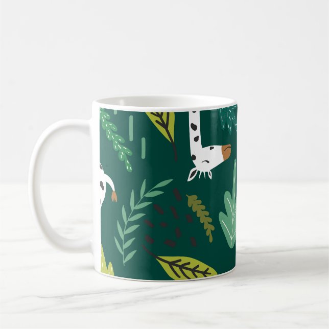 Colourful Giraffes: Decorative Animal Pattern. Coffee Mug (Left)