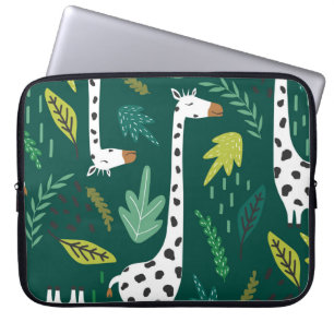 Colourful Giraffes: Decorative Animal Pattern. Laptop Sleeve