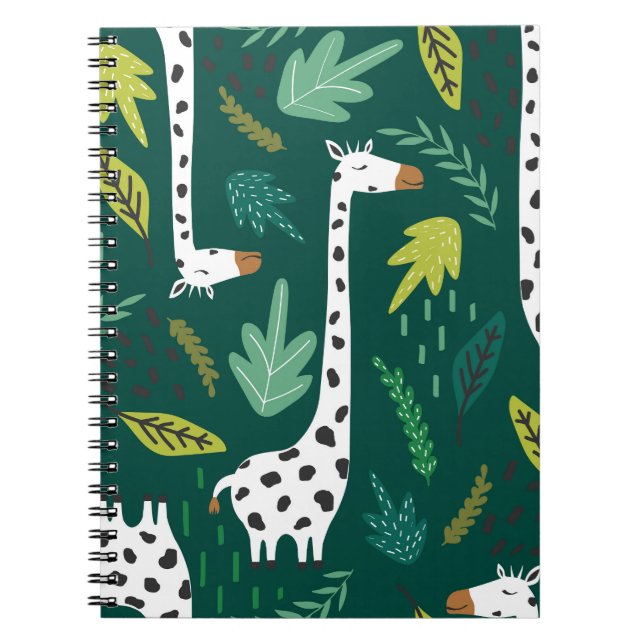 Colourful Giraffes: Decorative Animal Pattern. Notebook (Front)