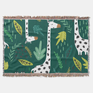 Colourful Giraffes: Decorative Animal Pattern. Throw Blanket