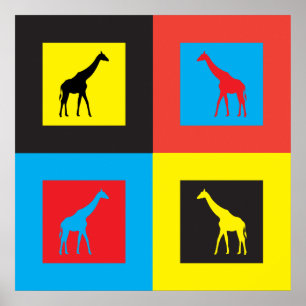Colourful Giraffes Poster