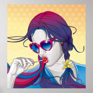 Colourful Girl Poster