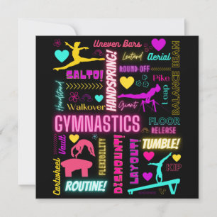 Colourful Girls Gymnastics Glossary Typography    