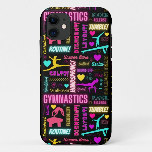 Colourful Girls Gymnastics Glossary Typography     Case-Mate iPhone Case (Back)