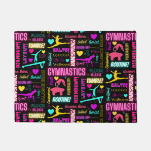 Colourful Girls Gymnastics Glossary Typography Doormat