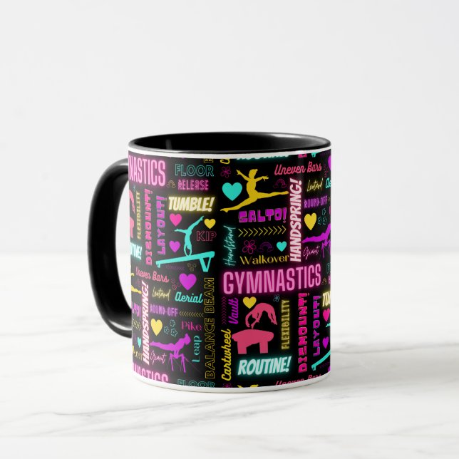 Colourful Girls Gymnastics Glossary Typography    Mug (Front Left)