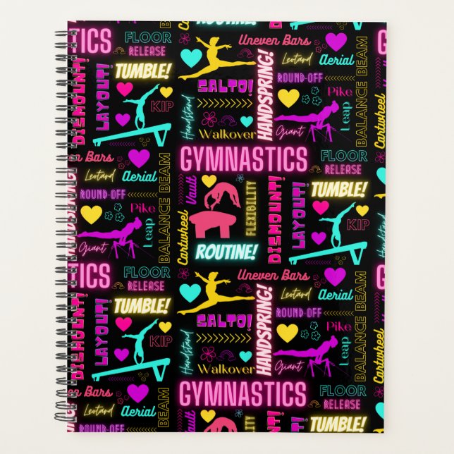 Colourful Girls Gymnastics Glossary Typography     Planner (Front)