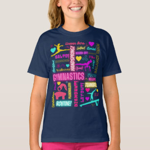 Colourful Girls Gymnastics Glossary Typography T-Shirt