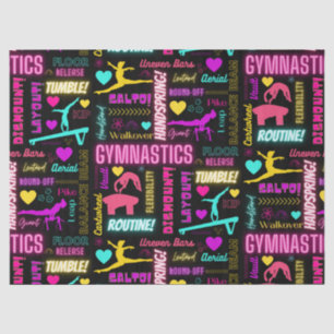 Colourful Girls Gymnastics Glossary Typography    Tissue Paper