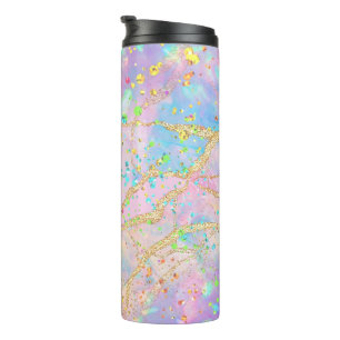 colourful girly ink marble design thermal tumbler