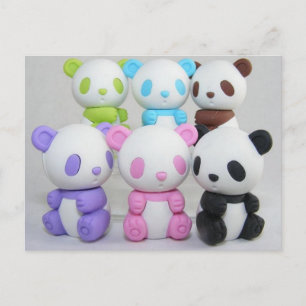 colourful Girly Japanese Anime Kawaii Panda Postcard