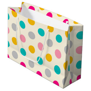 Colourful Girly Polka Dots Pattern Gift Bag