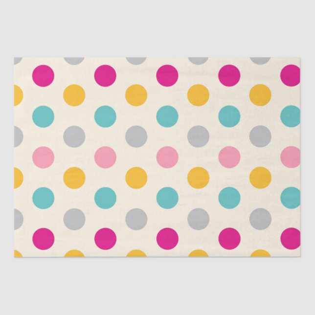 Colourful Girly Polka Dots Pattern Tissue Paper (Front)
