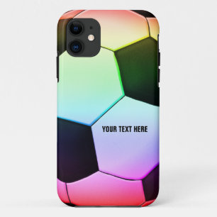 Colourful Girly Soccer   Football iPhone 11 Case