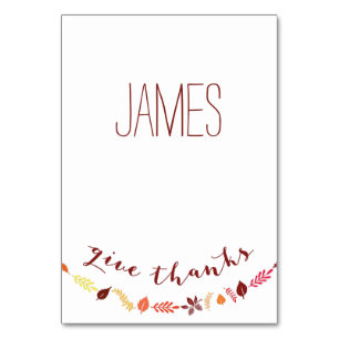 Colourful Give Thanks Thanksgiving Place Cards