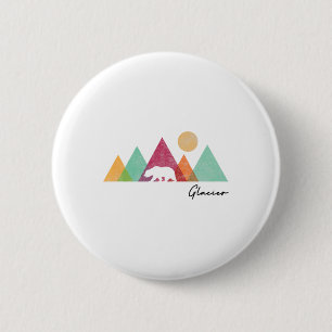 Colourful Glacier National Park Montana Women Men 6 Cm Round Badge