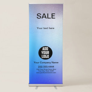 Colourful Glam Iridescent Sparkle Holographic Re Retractable Banner