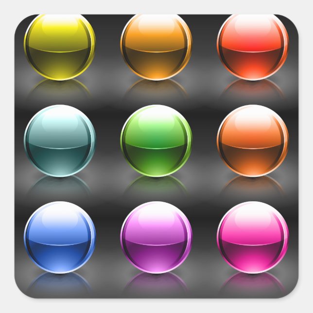 Colourful Glass Balls Stickers (Front)