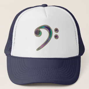 Colourful Glass Bass Clef Music Hat