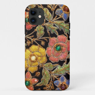 Colourful Glass Beads Vintage Floral Design iPhone 11 Case