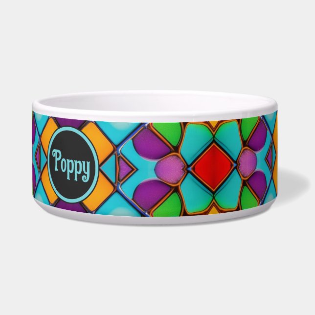 Colourful Glass Bright Stained Window with Name (Right)